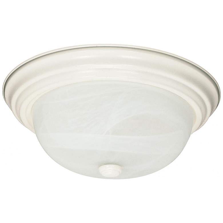 Image 1 2 Light; 13 in.; Flush Mount; Alabaster Glass