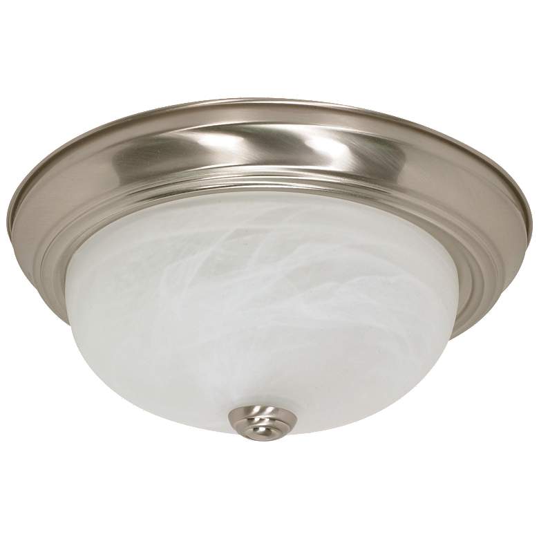 Image 1 2 Light; 13 in.; Flush Mount; Alabaster Glass