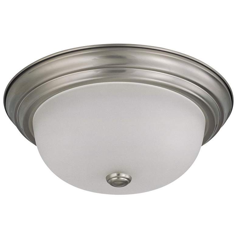 Image 1 2 Light; 13 in.; Flush Mount with Frosted White Glass