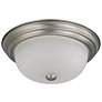 2 Light; 13 in.; Flush Mount with Frosted White Glass
