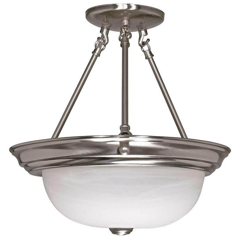 Image 1 2 Light; 13 in.; Semi-Flush; Alabaster Glass