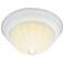 2 Light - 13" Flush with Frosted Melon Glass - Textured White Finish