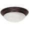 2 Light; 14 in.; Flush Mount; Twist and Lock with Alabaster Glass
