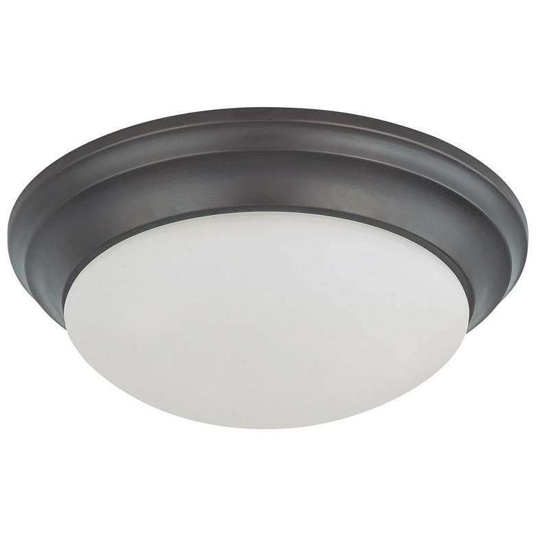 Image 1 2 Light; 14 in.; Flush Mount Twist and Lock with Frosted White Glass