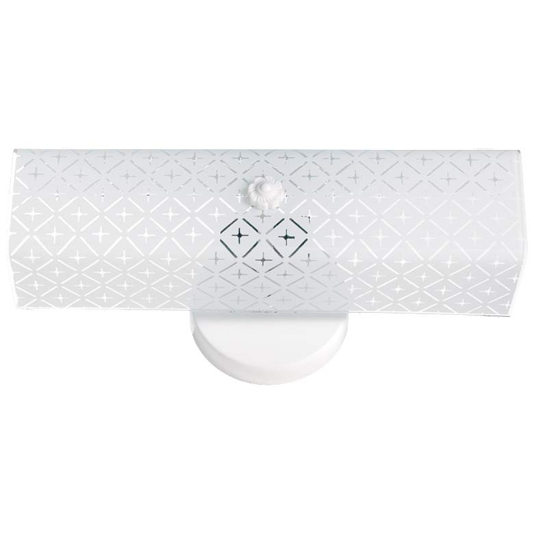 Image 1 2 Light - 14" Vanity with Diamond "U" Channel Glass - White