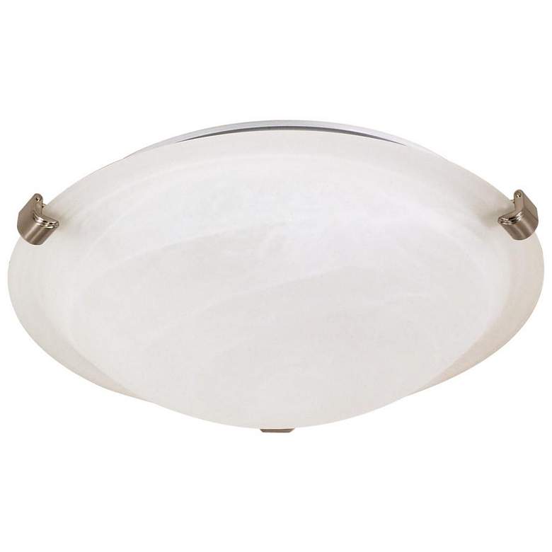 Image 1 2 Light; 16 in.; Flush Mount; Tri-Clip with Alabaster Glass