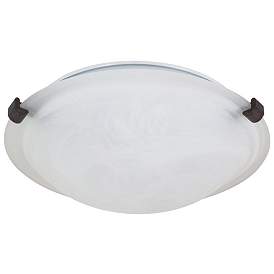 Image1 of 2 Light; 16 in.; Flush Mount; Tri-Clip with Alabaster Glass