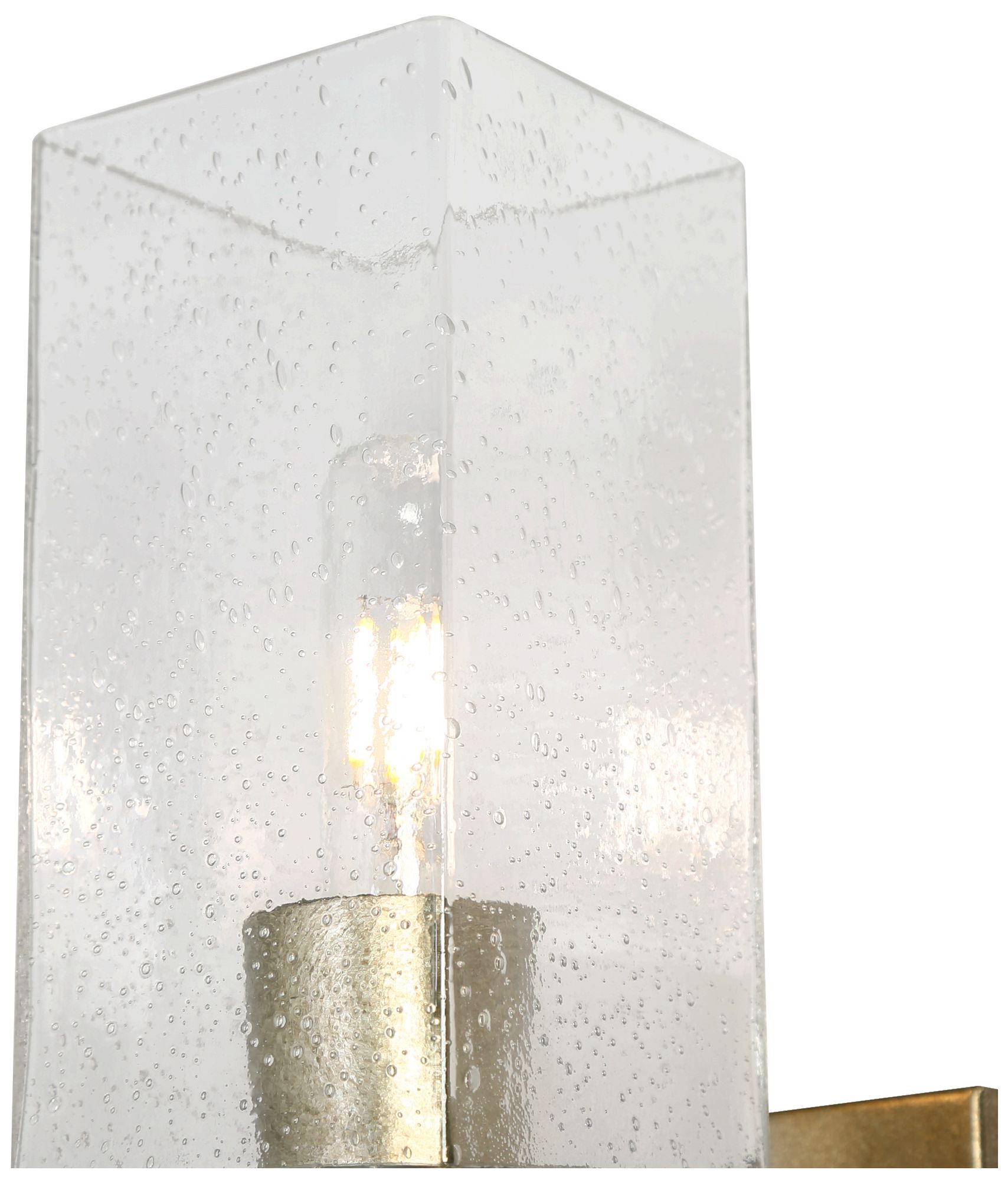 Image 4 2-Light 17.7"H Rectangle Silver Wall Lamp more views
