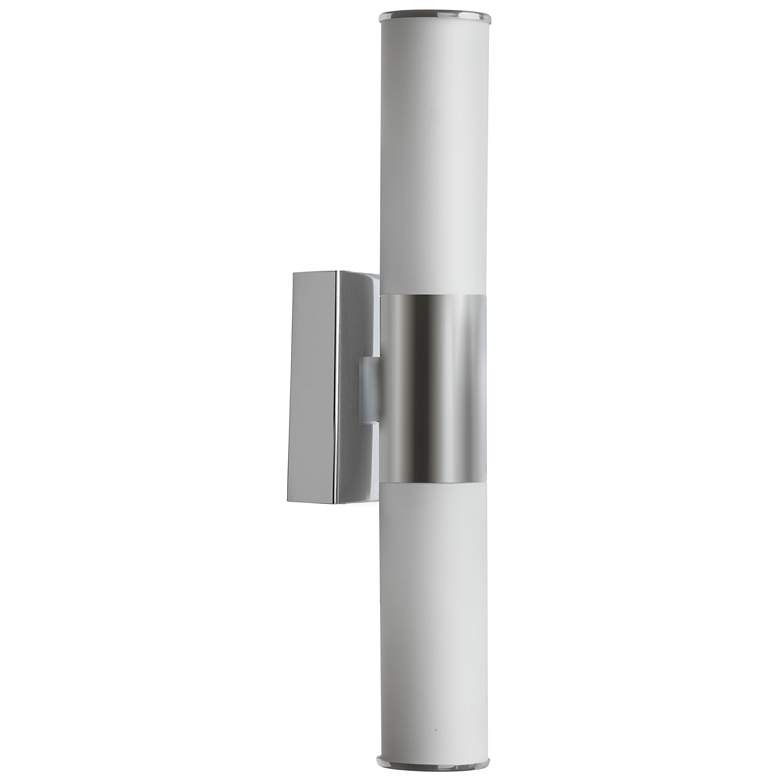 Image 1 2 Light 19.5" High Brushed Nickel LED Wall Sconce