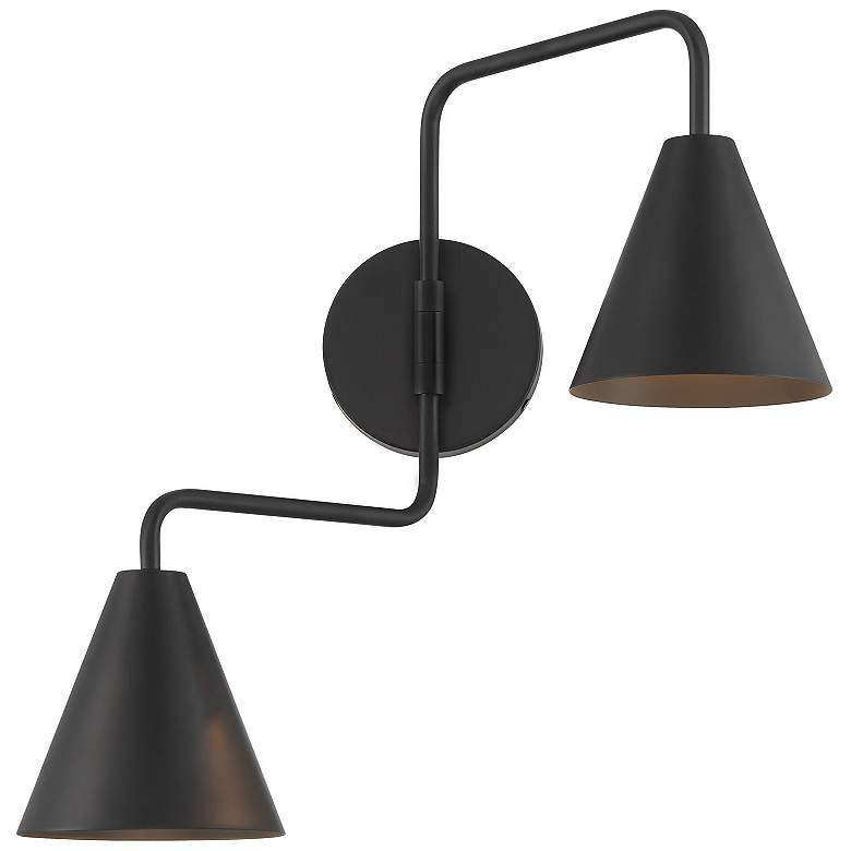Image 1 2-Light Adjustable Wall Sconce in Matte Black