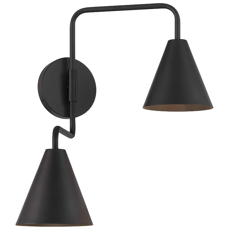 Image 3 2-Light Adjustable Wall Sconce in Matte Black more views