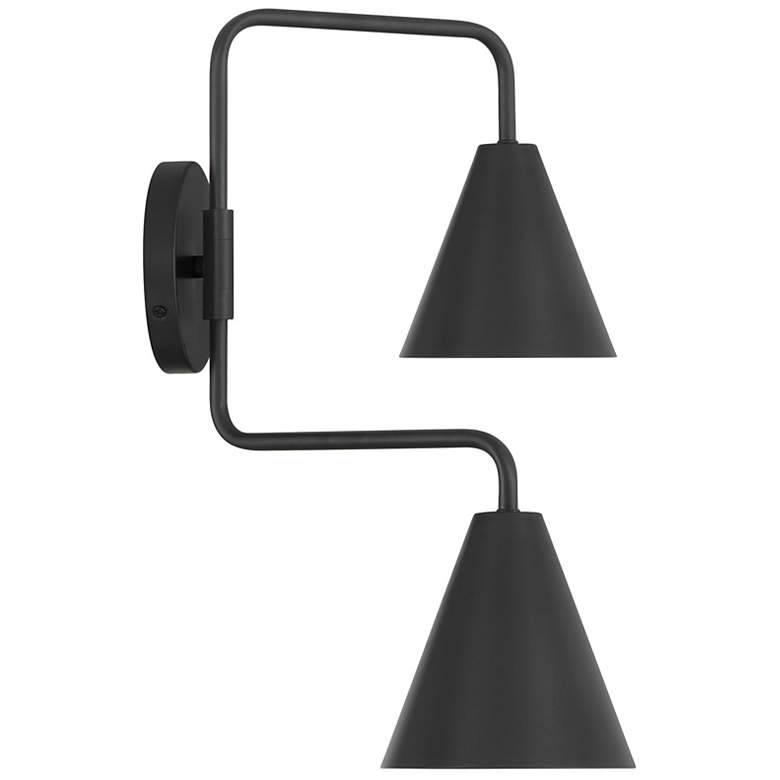 Image 5 2-Light Adjustable Wall Sconce in Matte Black more views