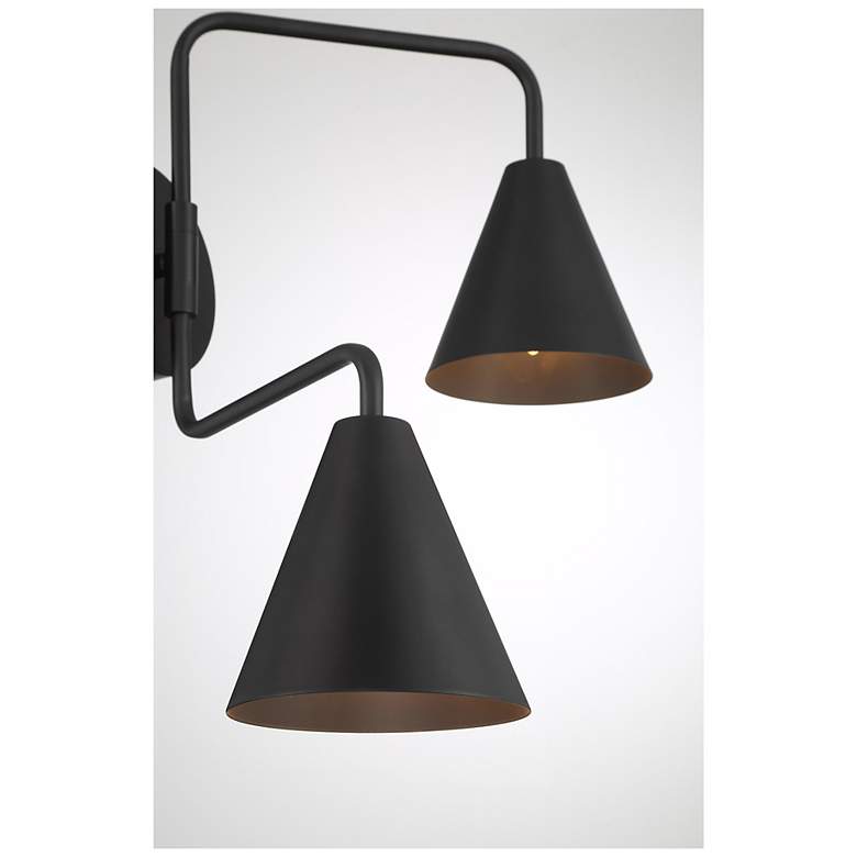 Image 6 2-Light Adjustable Wall Sconce in Matte Black more views