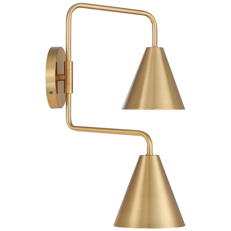 Image 5 2-Light Adjustable Wall Sconce in Natural Brass more views