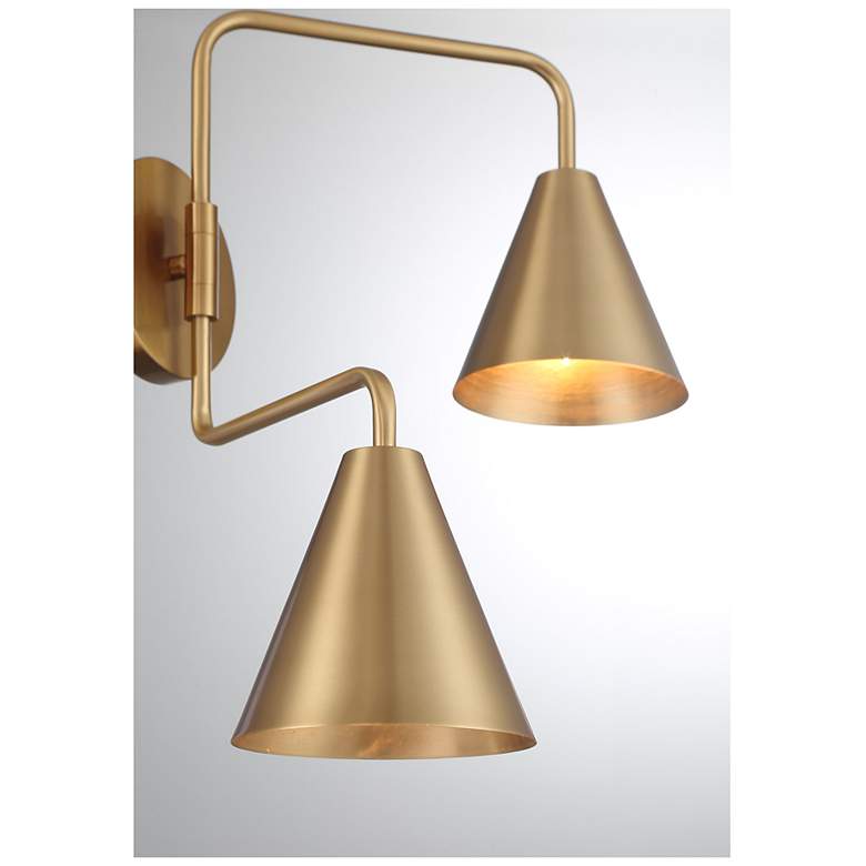 Image 6 2-Light Adjustable Wall Sconce in Natural Brass more views