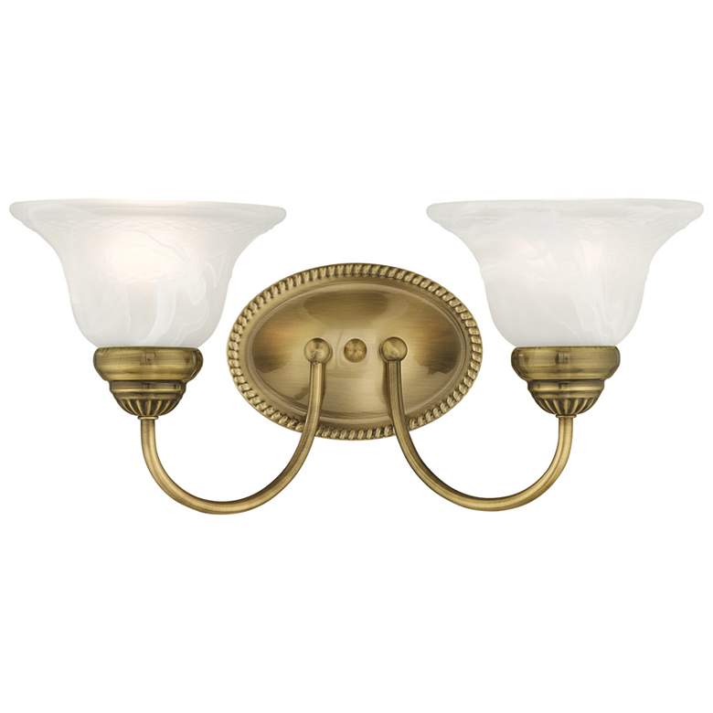 Image 1 2 Light Antique Brass Bath Vanity