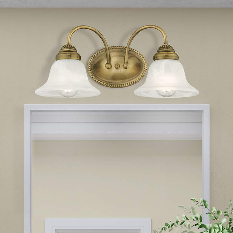 Image 1 2 Light Antique Brass Bath Vanity