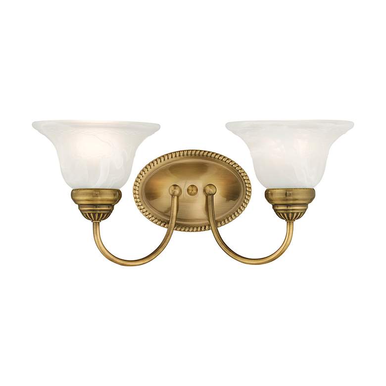 Image 3 2 Light Antique Brass Bath Vanity more views
