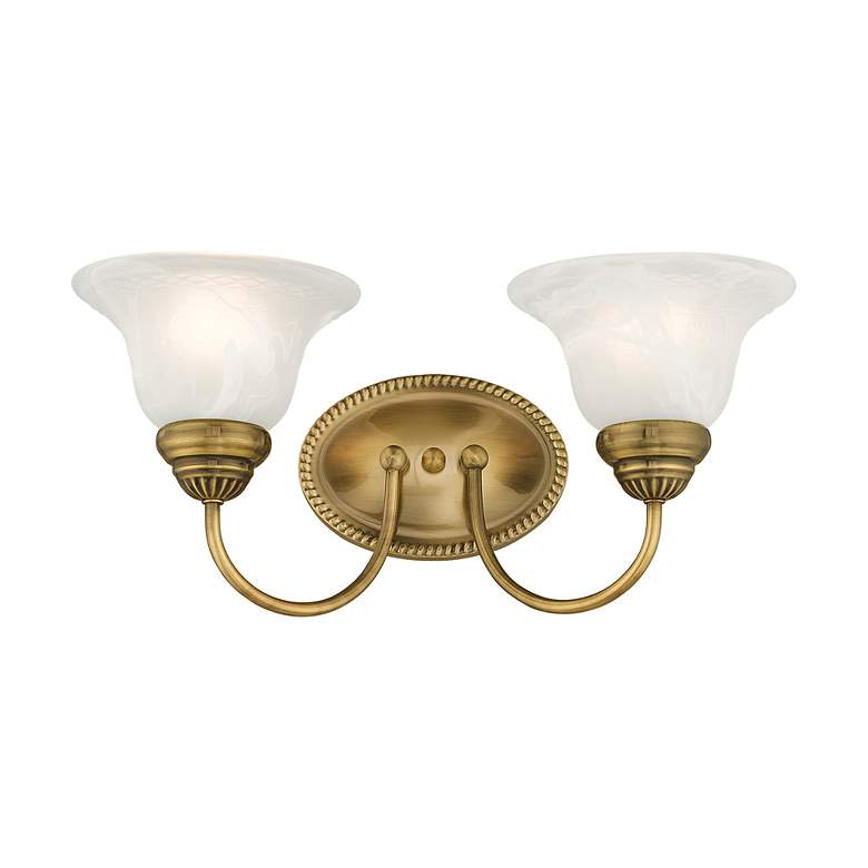 Image 5 2 Light Antique Brass Bath Vanity more views