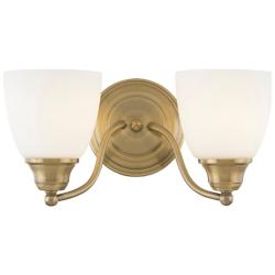 2 Light Antique Brass Bath Vanity