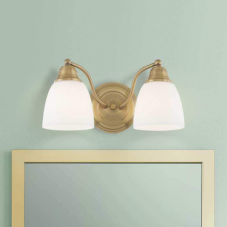 Image 2 2 Light Antique Brass Bath Vanity