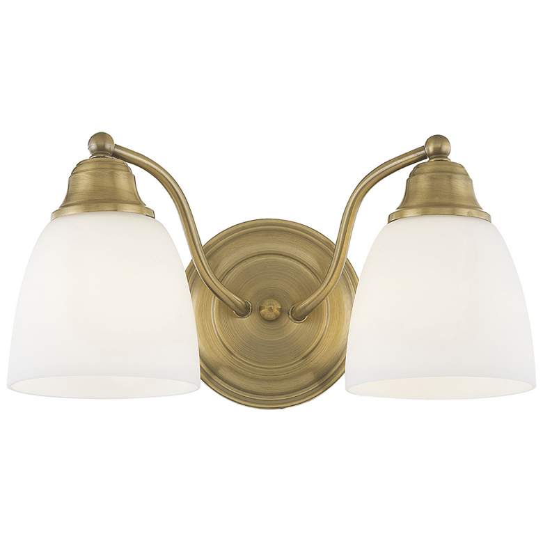 Image 6 2 Light Antique Brass Bath Vanity more views