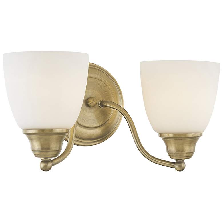 Image 7 2 Light Antique Brass Bath Vanity more views