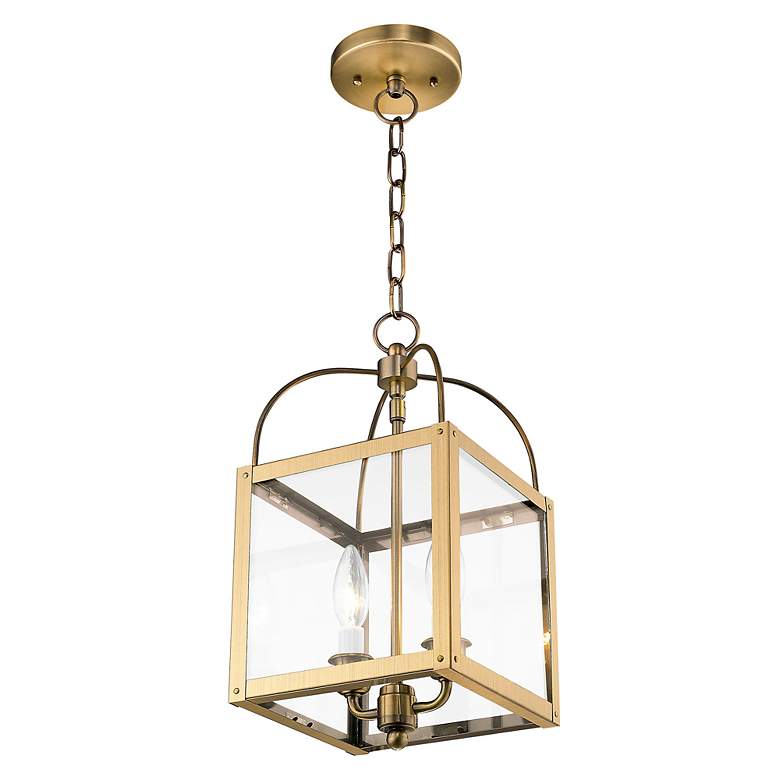 Image 6 2 Light Antique Brass Convertible Mini Pendant/Ceiling Mount more views