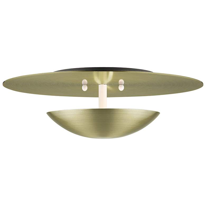 Image 2 2 Light Antique Brass Large Semi-Flush/ Wall Sconce