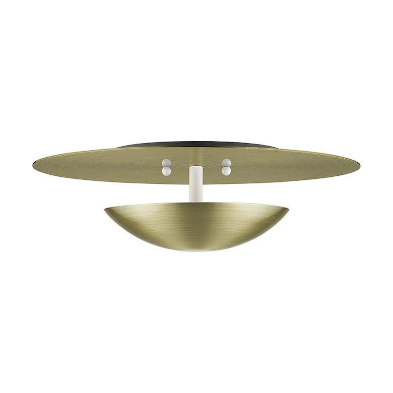 Image 3 2 Light Antique Brass Large Semi-Flush/ Wall Sconce more views
