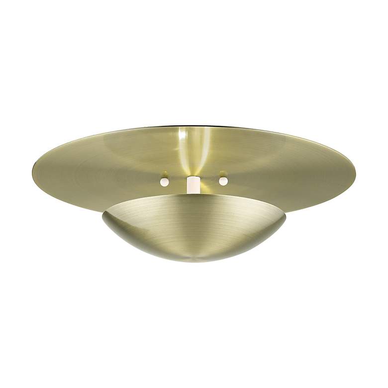 Image 4 2 Light Antique Brass Large Semi-Flush/ Wall Sconce more views