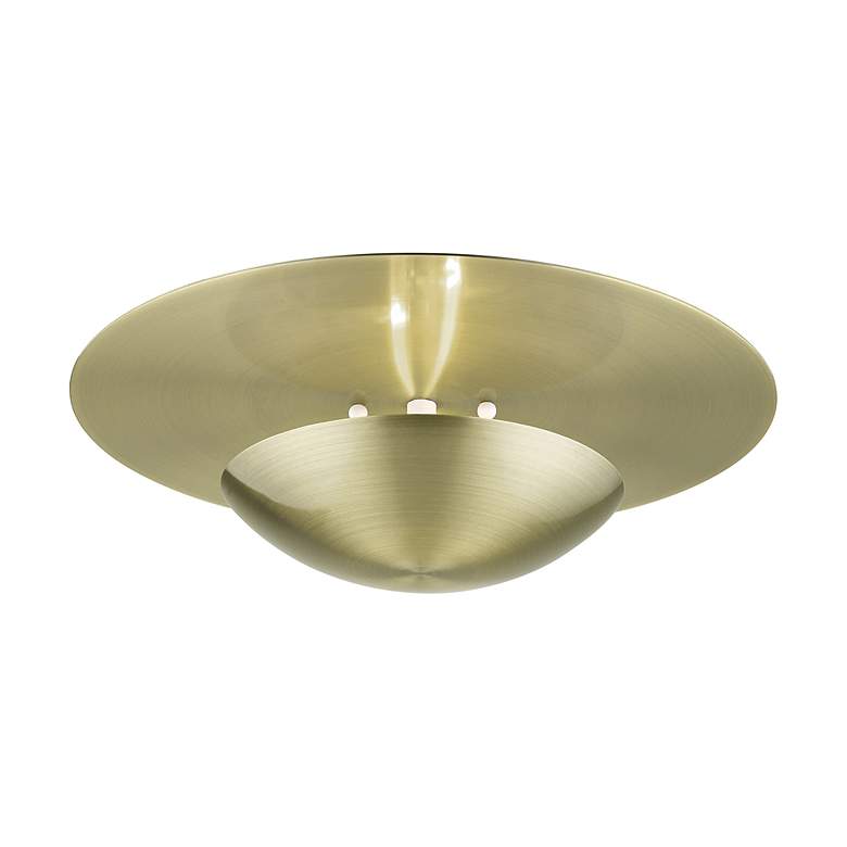Image 5 2 Light Antique Brass Large Semi-Flush/ Wall Sconce more views