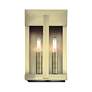 4_2 Light Antique Brass Medium Outdoor Wall Lantern with Clear Glass more views