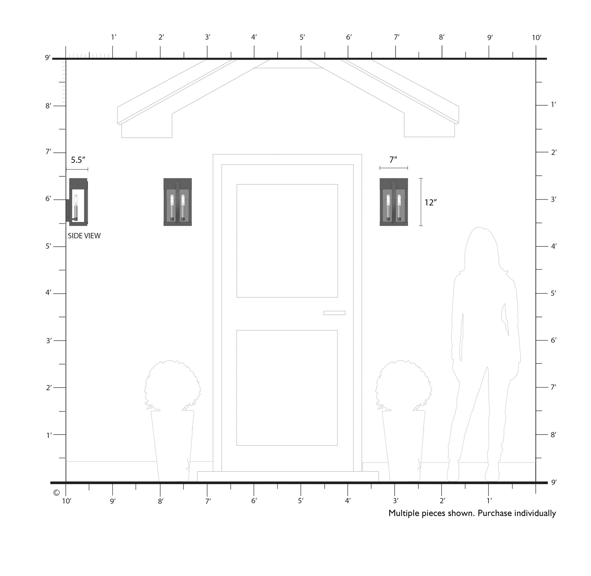 2 Light Antique Brass Medium Outdoor Wall Lantern with Clear Glass
