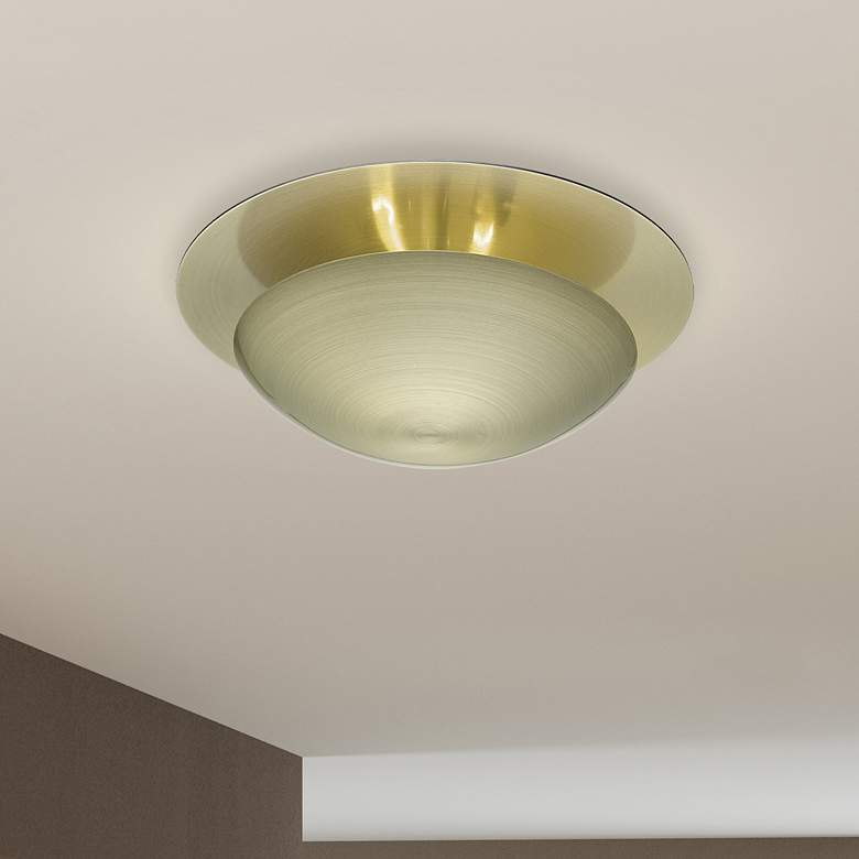 Image 1 2 Light Antique Brass Medium Semi-Flush/ Wall Sconce