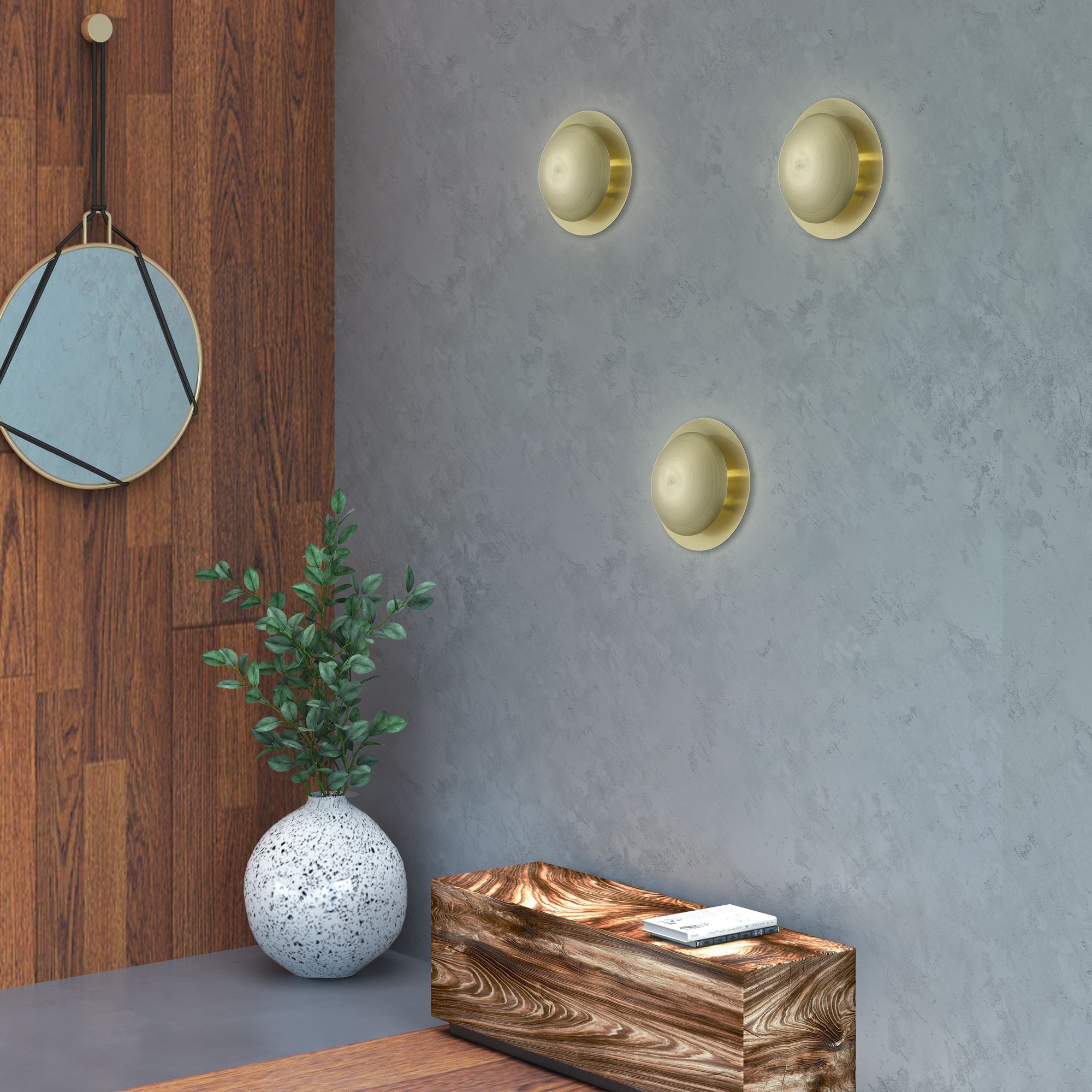 2 Light Antique Brass Medium Semi-Flush/ Wall Sconce