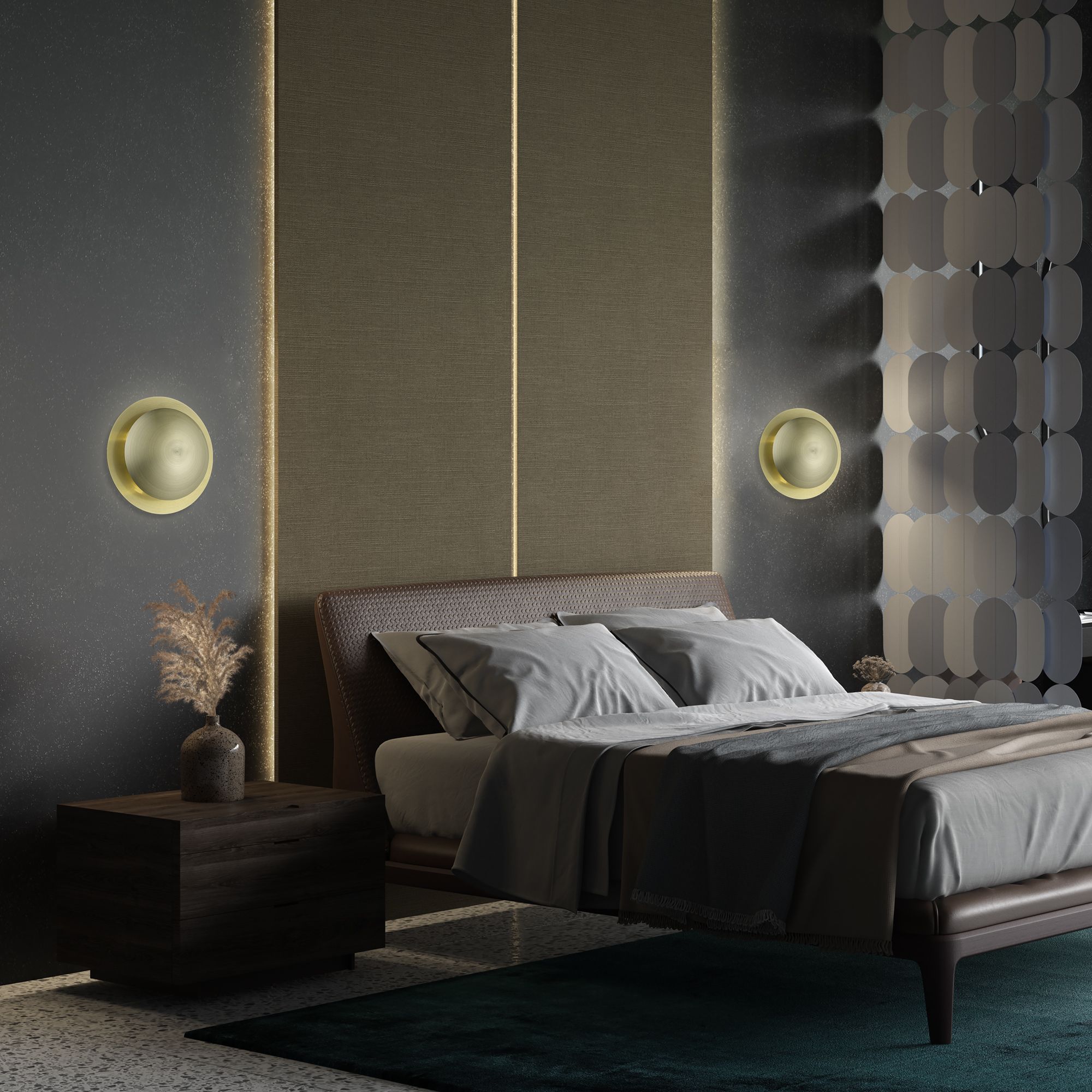 2 Light Antique Brass Medium Semi-Flush/ Wall Sconce