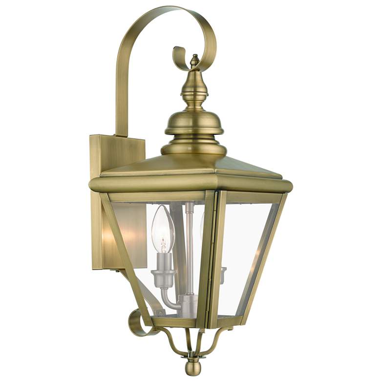 Image 1 2 Light Antique Brass Outdoor Medium Wall Lantern
