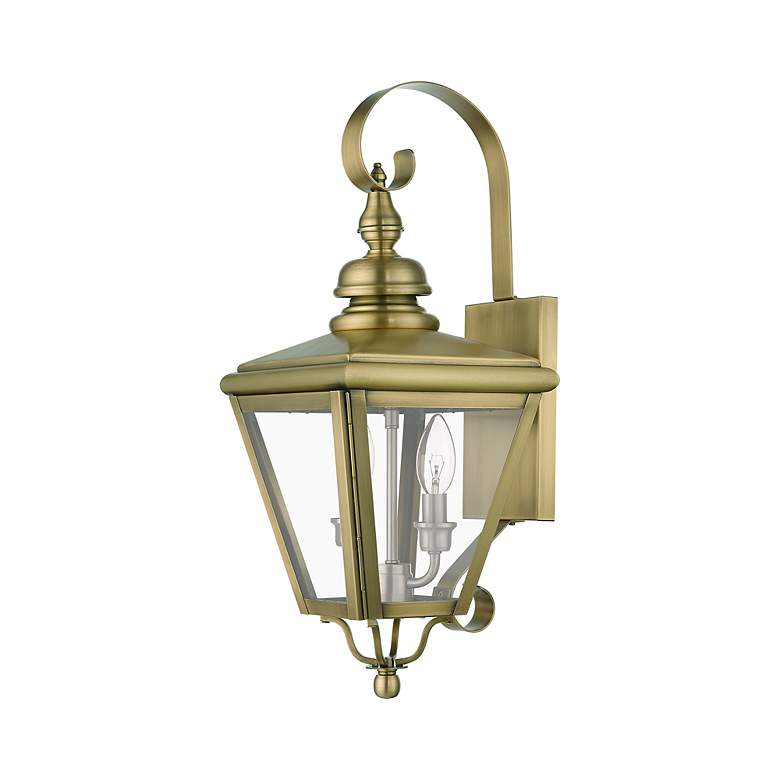 Image 3 2 Light Antique Brass Outdoor Medium Wall Lantern more views