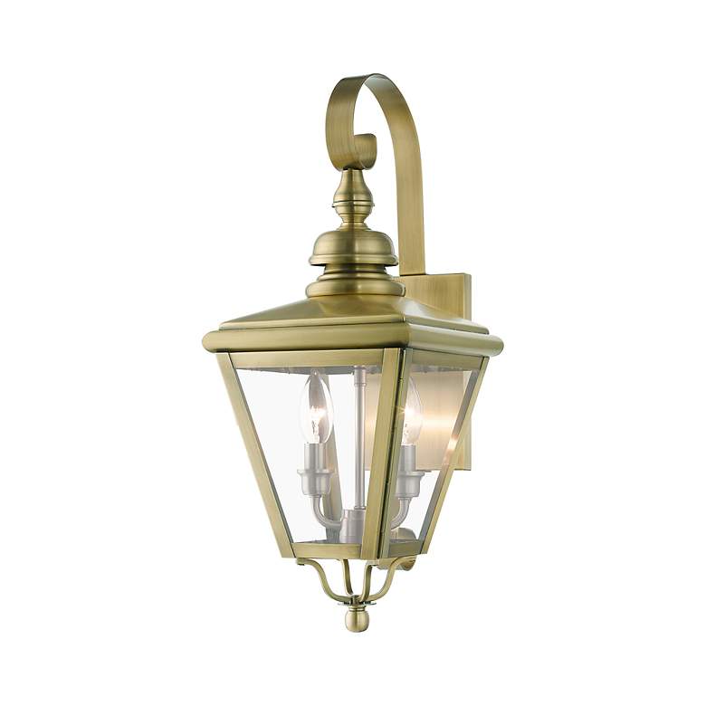 Image 4 2 Light Antique Brass Outdoor Medium Wall Lantern more views