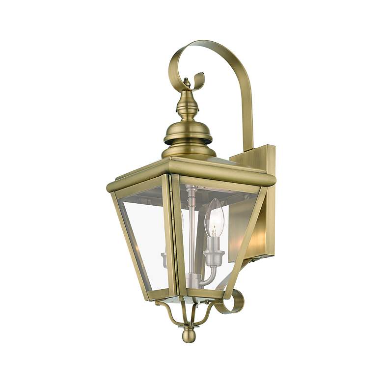 Image 5 2 Light Antique Brass Outdoor Medium Wall Lantern more views