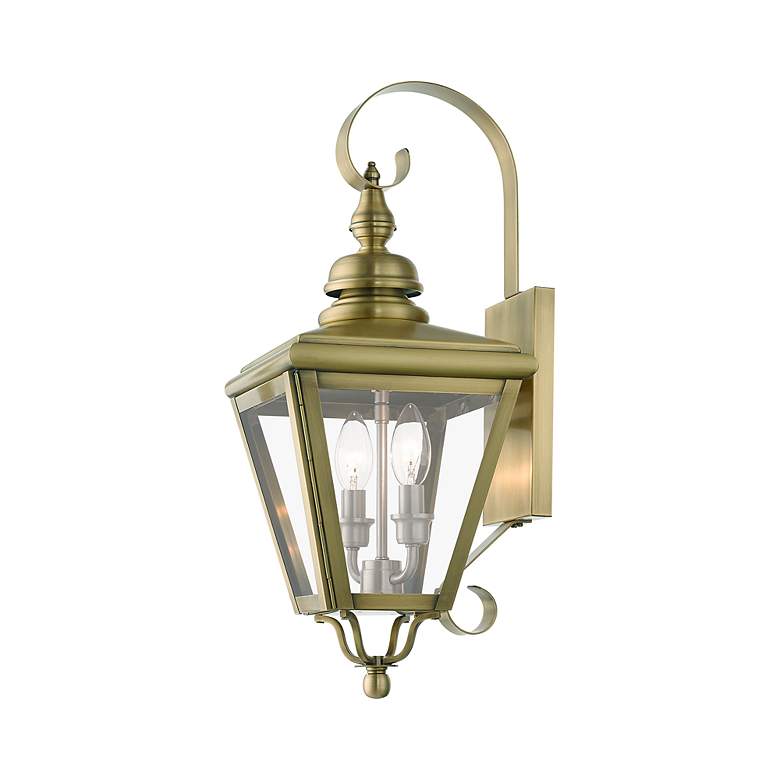 Image 6 2 Light Antique Brass Outdoor Medium Wall Lantern more views