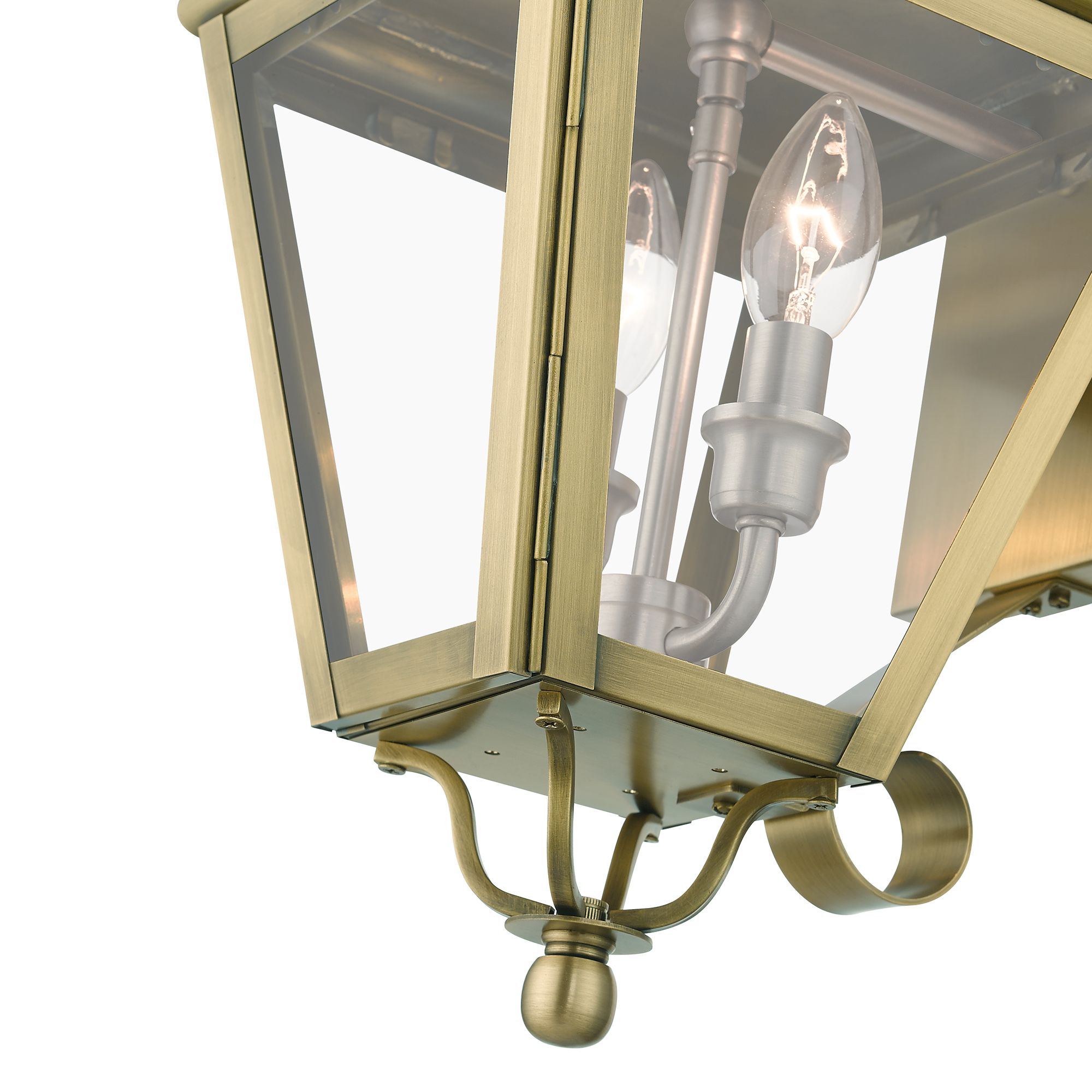 2 Light Antique Brass Outdoor Medium Wall Lantern