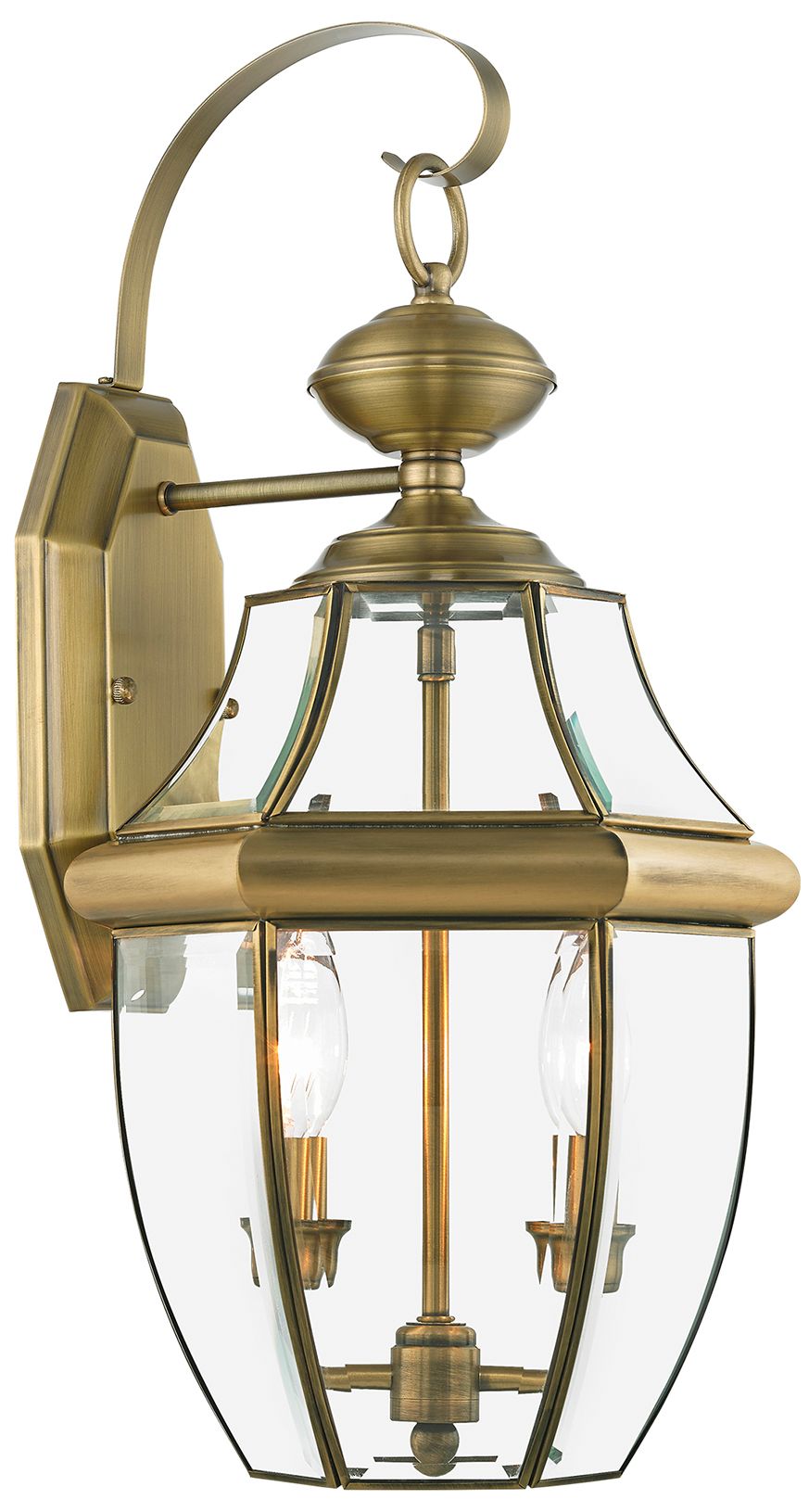 2 Light Antique Brass Outdoor Wall Lantern 78A38 Lamps Plus