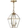 3_2 Light Antique Brass Pendant Lantern
