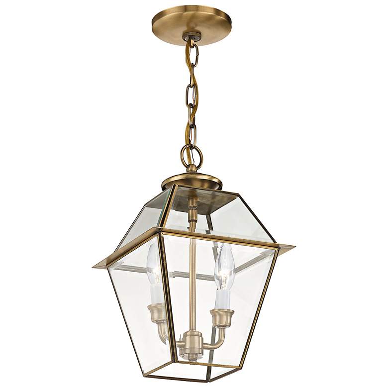 Image 5 2 Light Antique Brass Pendant Lantern more views