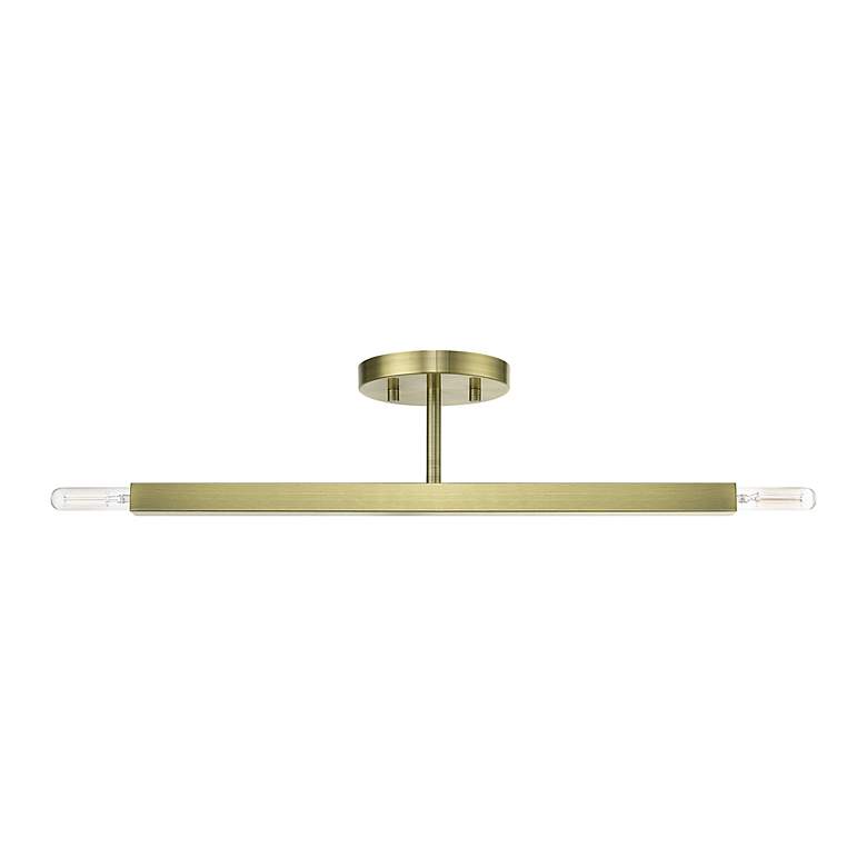 Image 3 2 Light Antique Brass Semi-Flush more views