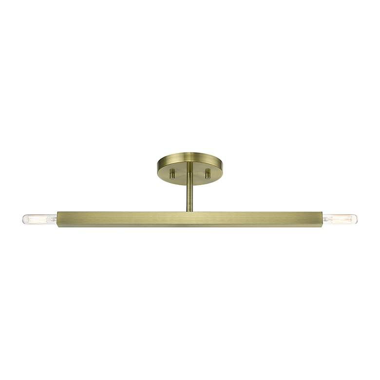 Image 4 2 Light Antique Brass Semi-Flush more views