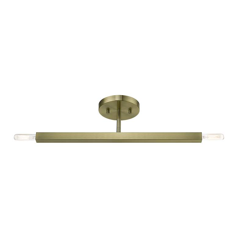 Image 5 2 Light Antique Brass Semi-Flush more views