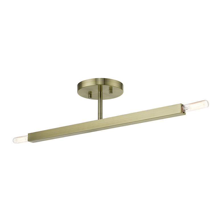 Image 6 2 Light Antique Brass Semi-Flush more views